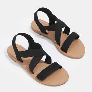 Super comfortable black strappy sandals